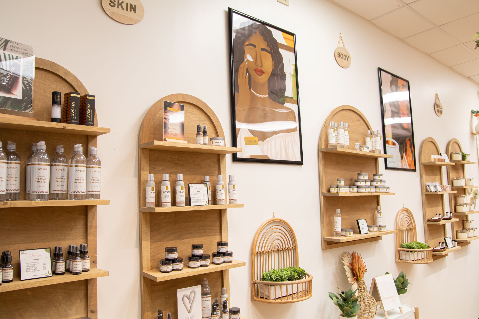 LUV + CO conscious beauty store interior in McDonough